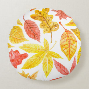 Coussins Ronds Motif d'aquarelle en divers automne coloré