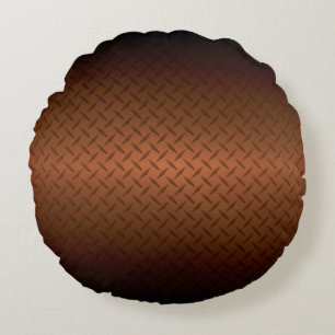 Coussins Ronds Motif d'aspect diamanté noir à dégradé cuivre