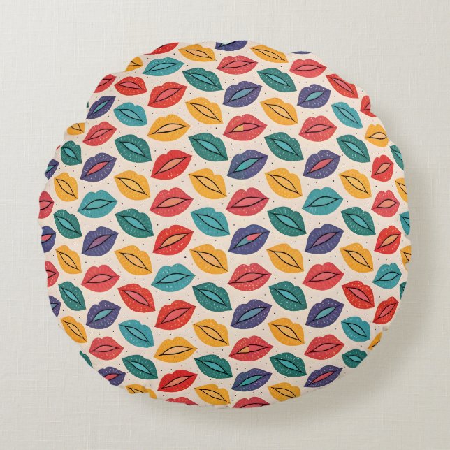 Coussins Ronds Motif de baiser (Devant)