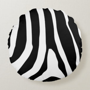 Coussins Ronds Motif de bandes d'impression Zebra