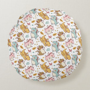 Coussins Ronds Motif de bébés dragons joueurs