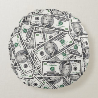 Coussins Ronds Motif de billet de 10 $
