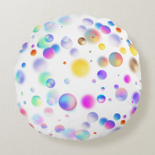 Coussins Ronds motif de boules flottantes 3D. Aucun groupe