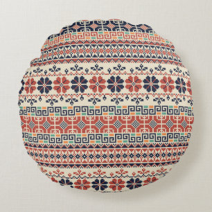 Coussins Ronds Motif De Broderie Palestinienne : Beauté Tradition