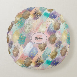 Coussins Ronds Motif de brosse diagonale dynamique