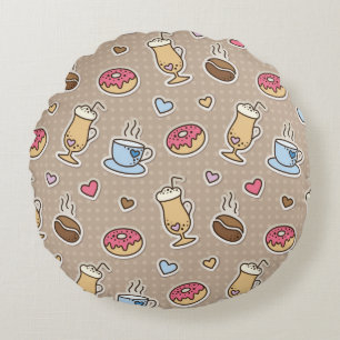 Coussins Ronds Motif de café