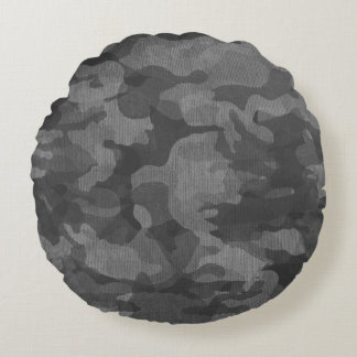 Coussins Ronds Motif de camouflage gris