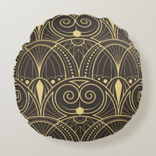 Coussins Ronds motif de carrelage géométrique moderne vintage. 