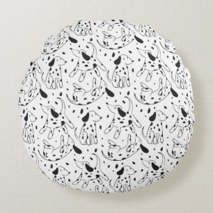 Coussins Ronds Motif de chien dalmate minimaliste