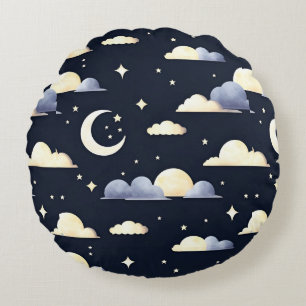 Coussins Ronds Motif de ciel nocturne
