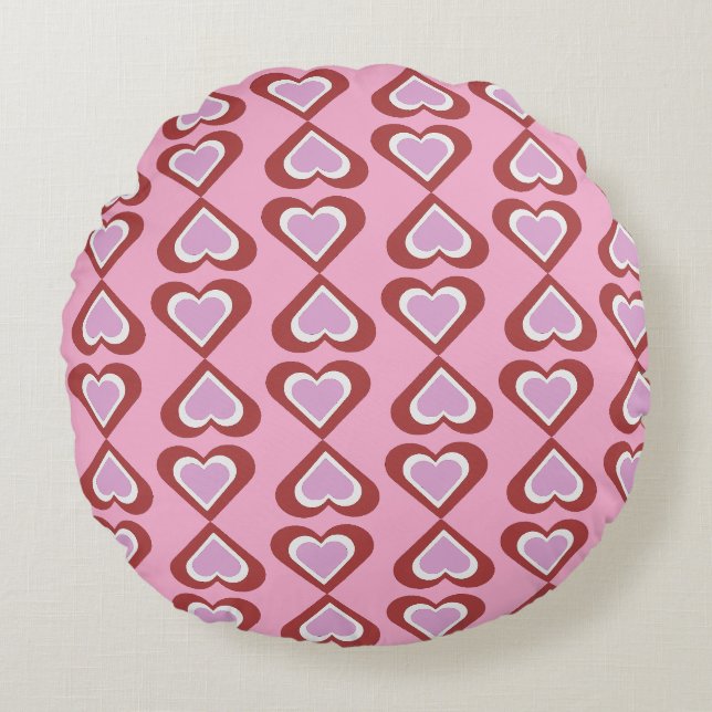 Coussins Ronds Motif de cœurs (Devant)