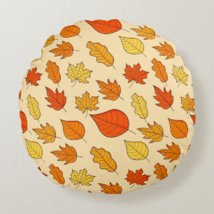 Coussins Ronds Motif de concept de feuille. Symbole de la chute e