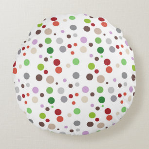 Coussins Ronds Motif de confettis à pois colorés