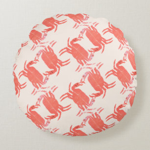 Coussins Ronds Motif de créature marine plage océan crabe    