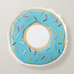 Coussins Ronds Motif de Donuts Colorés Rétro pour une Fête Amusan