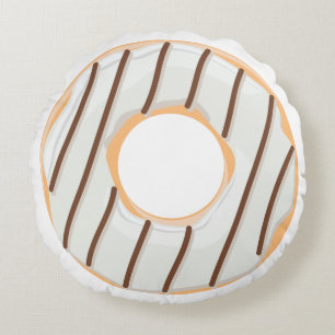 Coussins Ronds Motif de Donuts Colorés Rétro pour une Fête Amusan