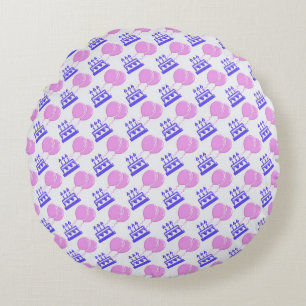 Coussins Ronds Motif de fête d'anniversaire.