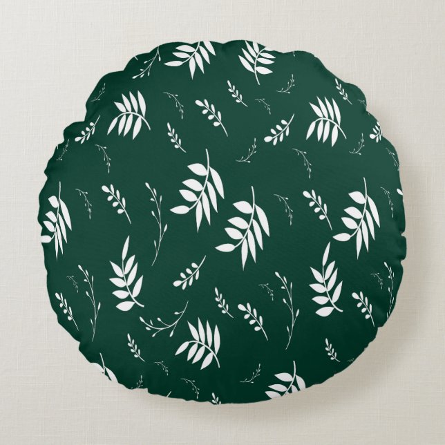 Coussins Ronds motif de feuille (Devant)