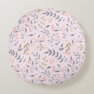 Coussins Ronds Motif de feuille botanique délicat