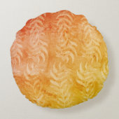 Coussins Ronds Motif de feuille coloré métallisé rustique élégant (Dos)