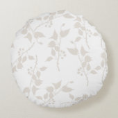 Coussins Ronds Motif de feuille décorative beige botanique  (Dos)