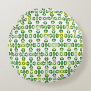 Coussins Ronds Motif de feuille, motif de feuilles, feuilles vert