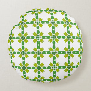 Coussins Ronds Motif de feuille, motif de feuilles, feuilles vert