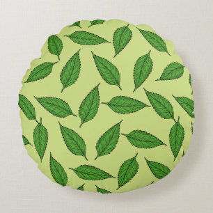 Coussins Ronds Motif De Feuilles, Motif De Feuilles, Feuilles De 