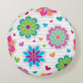 Coussins Ronds Motif de fleurs (Dos)