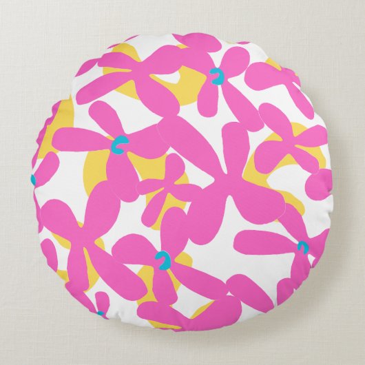 Coussins Ronds Motif de fleurs (Devant)