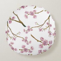 Coussins Ronds Motif de fleurs de cerisier de Sakura
