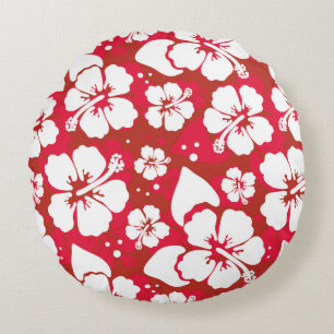 Coussins Ronds Motif de fleurs de ketmie
