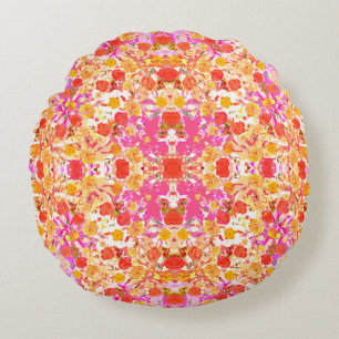 Coussins Ronds Motif de fleurs mignonnes pour filles