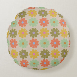 Coussins Ronds Motif de fleurs pastel vintage simple