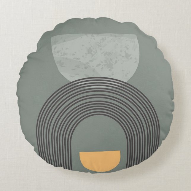 Coussins Ronds motif de formes Abstraites de Bohême (Devant)