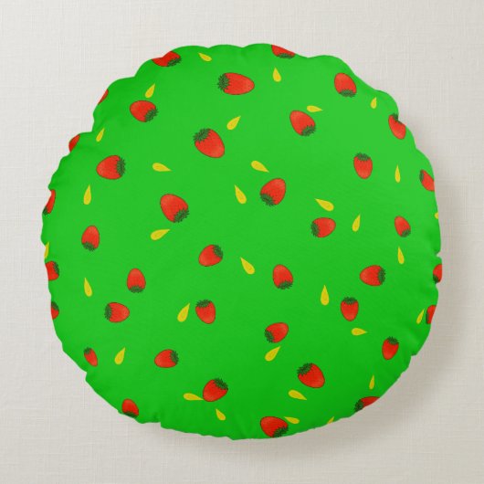 Coussins Ronds Motif de fraises (Devant)