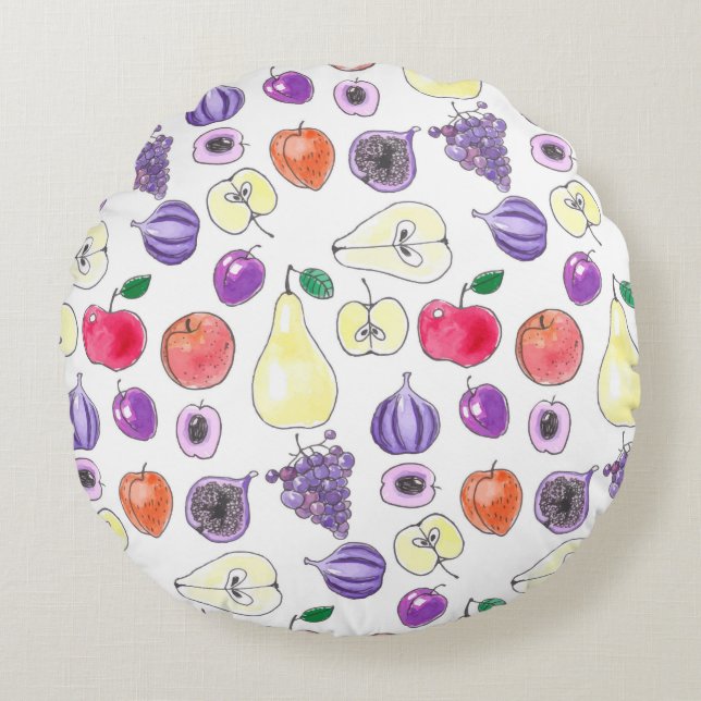 Coussins Ronds Motif de fruits (Devant)
