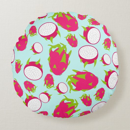 Coussins Ronds Motif de fruits dragon (Devant)