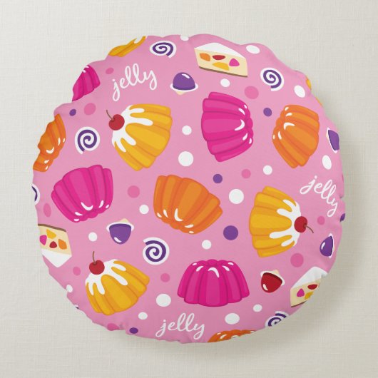 Coussins Ronds Motif de gelée sucrée (Devant)