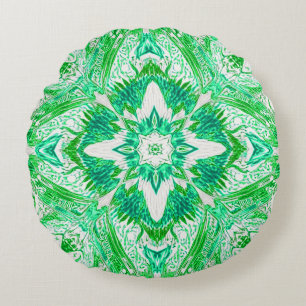 Coussins Ronds Motif de géométrie harmonieuse verdoyante