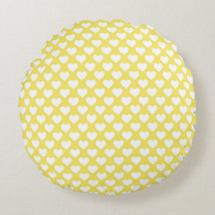 Coussins Ronds Motif de grille de mini-cœurs doux sans couture