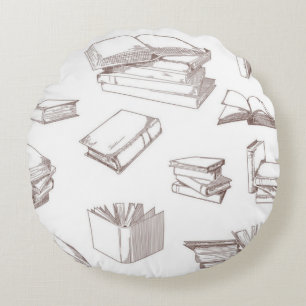 Coussins Ronds Motif de livre