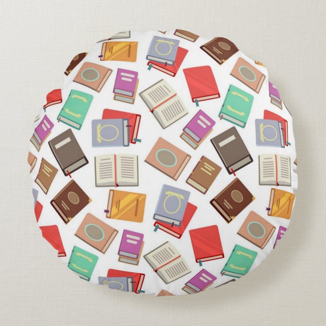 Coussins Ronds Motif de livre (Devant)