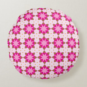 Coussins Ronds Motif de mosaïque de pétale rose