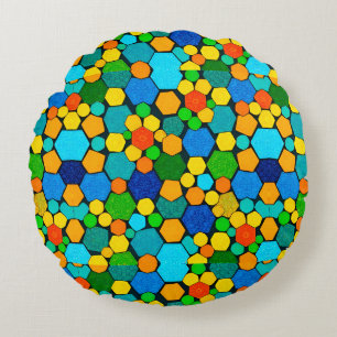 Coussins Ronds Motif de mosaïque géométrique abstraite