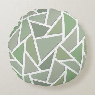 Coussins Ronds Motif de mosaïque vert olive