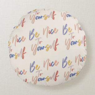 Coussins Ronds Motif de motivation coloré tiré à la main