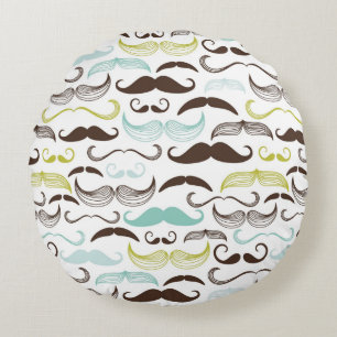 Coussins Ronds Motif de moustache, rétro style 2