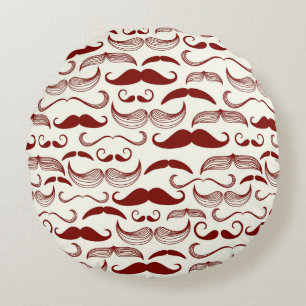 Coussins Ronds Motif de moustache, rétro style 3