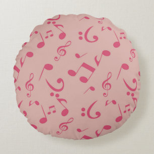 Coussins Ronds Motif de notes musicales